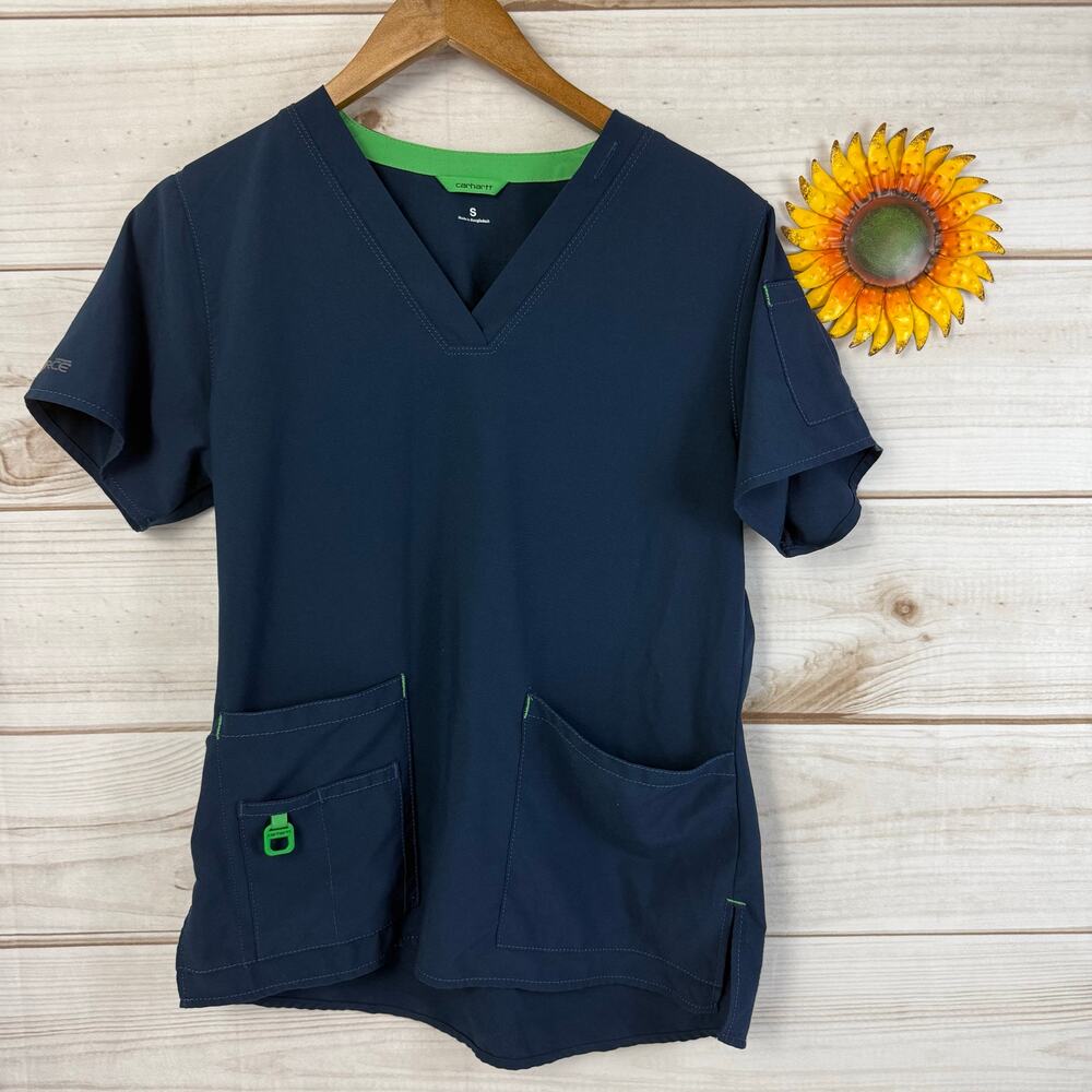 carhartt women's force cross-flex v-neck scrub top S